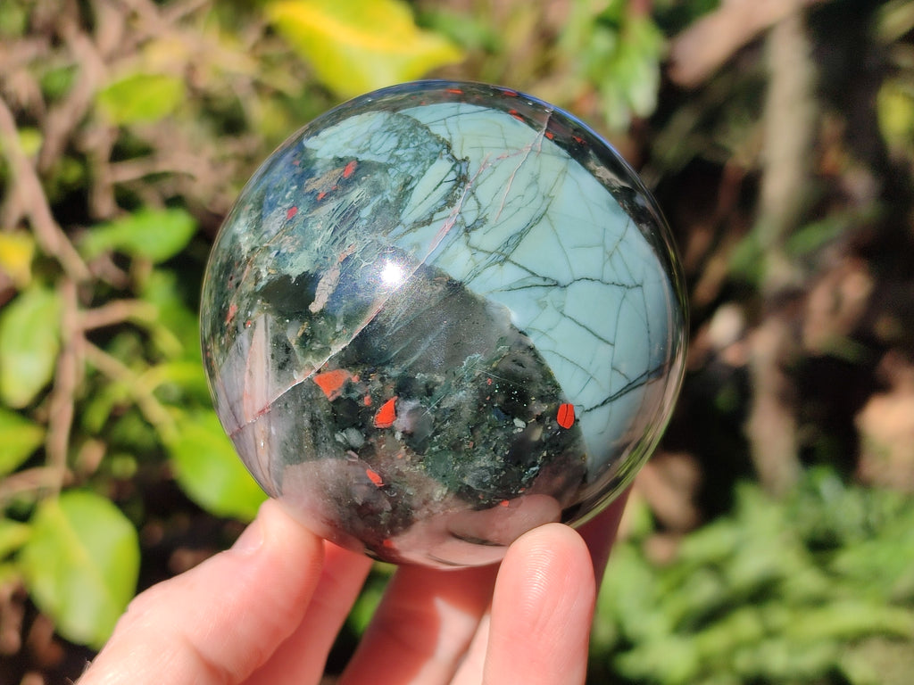 Polished Bloodstone Spheres x 3 From Swaziland - Toprock Gemstones and Minerals 
