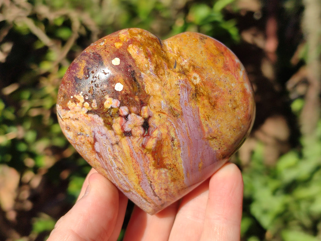 Polished Ocean Jasper Hearts x 6 From Northwest Coast, Madagascar - Toprock Gemstones and Minerals 