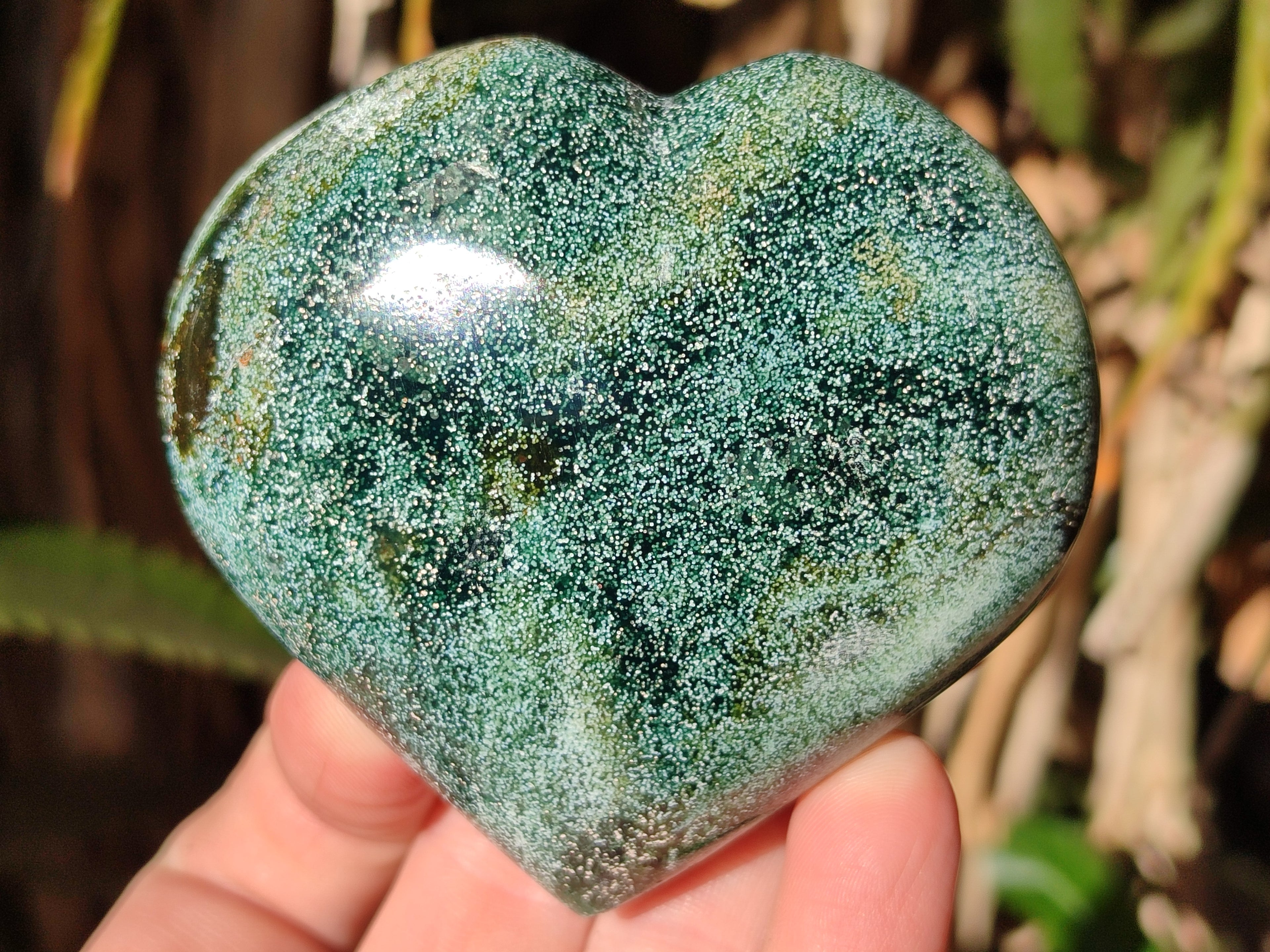 Polished Ocean Jasper Hearts x 6 From Northwest Coast, Madagascar - Toprock Gemstones and Minerals 