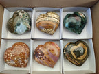 Polished Ocean Jasper Hearts x 6 From Northwest Coast, Madagascar - Toprock Gemstones and Minerals 
