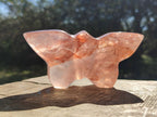 Hand Made Golden and Red Hematoid Quartz Butterfly Sculptures x 5 From Madagascar - Toprock Gemstones and Minerals 