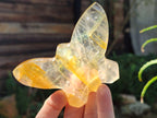 Hand Made Golden and Red Hematoid Quartz Butterfly Sculptures x 5 From Madagascar - Toprock Gemstones and Minerals 