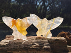 Hand Made Golden and Red Hematoid Quartz Butterfly Sculptures x 5 From Madagascar - Toprock Gemstones and Minerals 