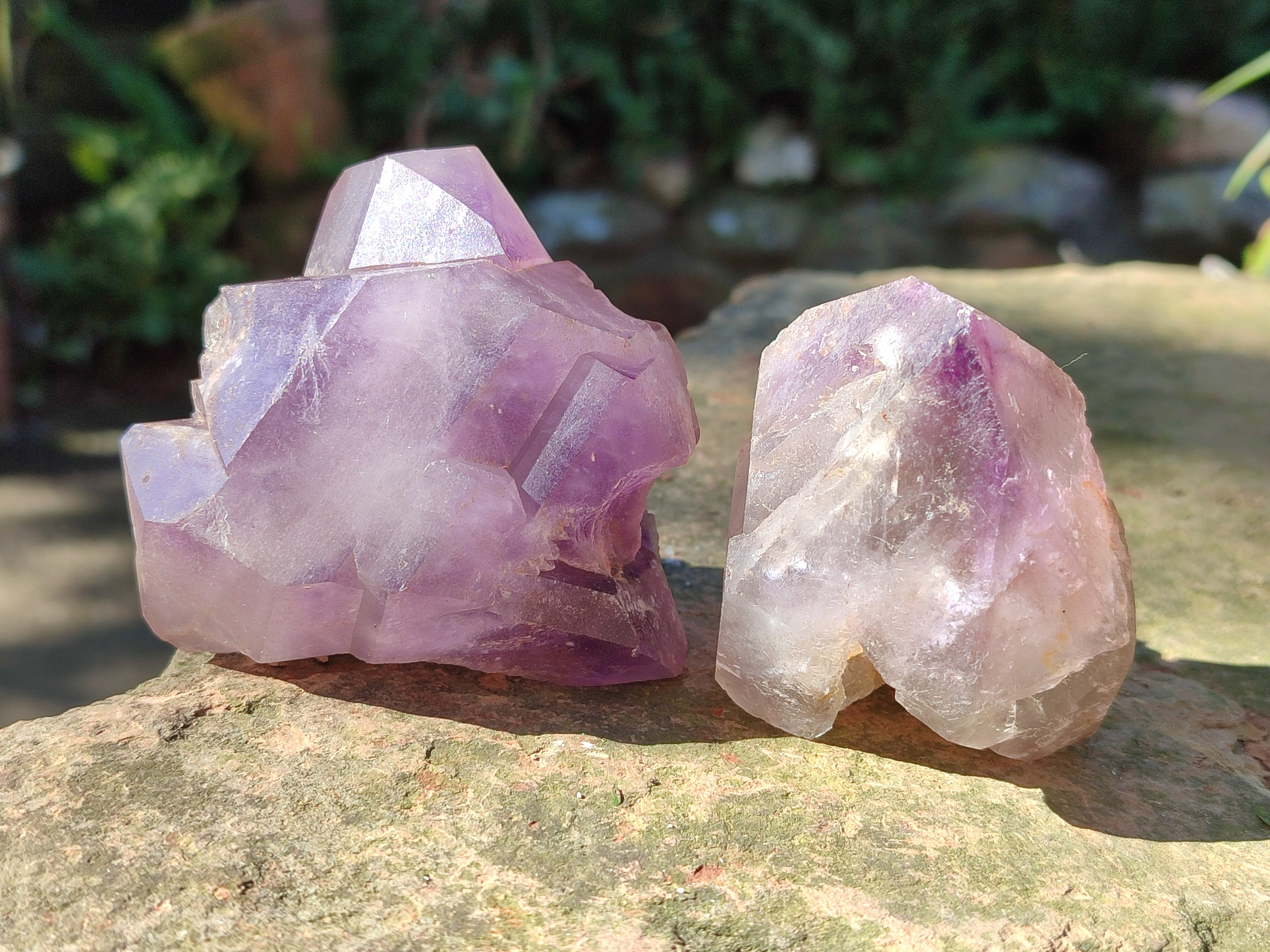 Natural Window Amethyst Double Terminated Crystals x 6 From Ambatondrazaka, Madagascar - Toprock Gemstones and Minerals 