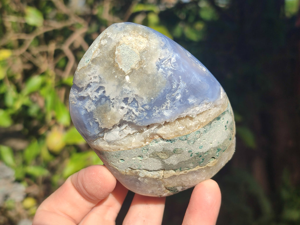 Polished Blue Lace Agate Standing Display Pieces x 6 From Nsanje, Malawi - Toprock Gemstones and Minerals 