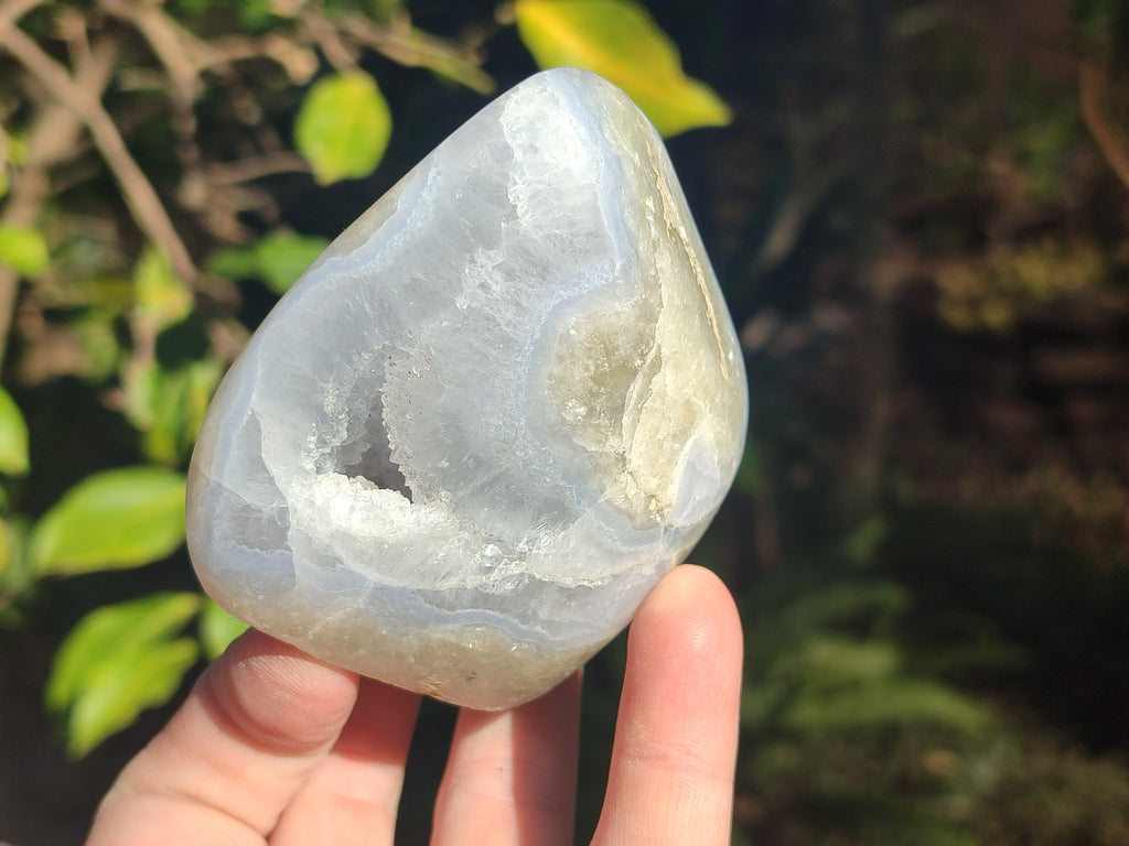 Polished Blue Lace Agate Standing Display Pieces x 6 From Nsanje, Malawi - Toprock Gemstones and Minerals 