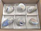Polished Blue Lace Agate Standing Display Pieces x 6 From Nsanje, Malawi - Toprock Gemstones and Minerals 