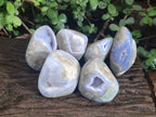 Polished Blue Lace Agate Standing Display Pieces x 6 From Nsanje, Malawi - Toprock Gemstones and Minerals 