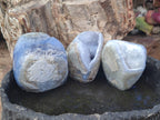 Polished Blue Lace Agate Standing Display Pieces x 6 From Nsanje, Malawi - Toprock Gemstones and Minerals 