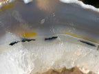 Polished One Side Banded Agate with Crystalline Geodes x 2 From Maintirano, Madagascar - Toprock Gemstones and Minerals 
