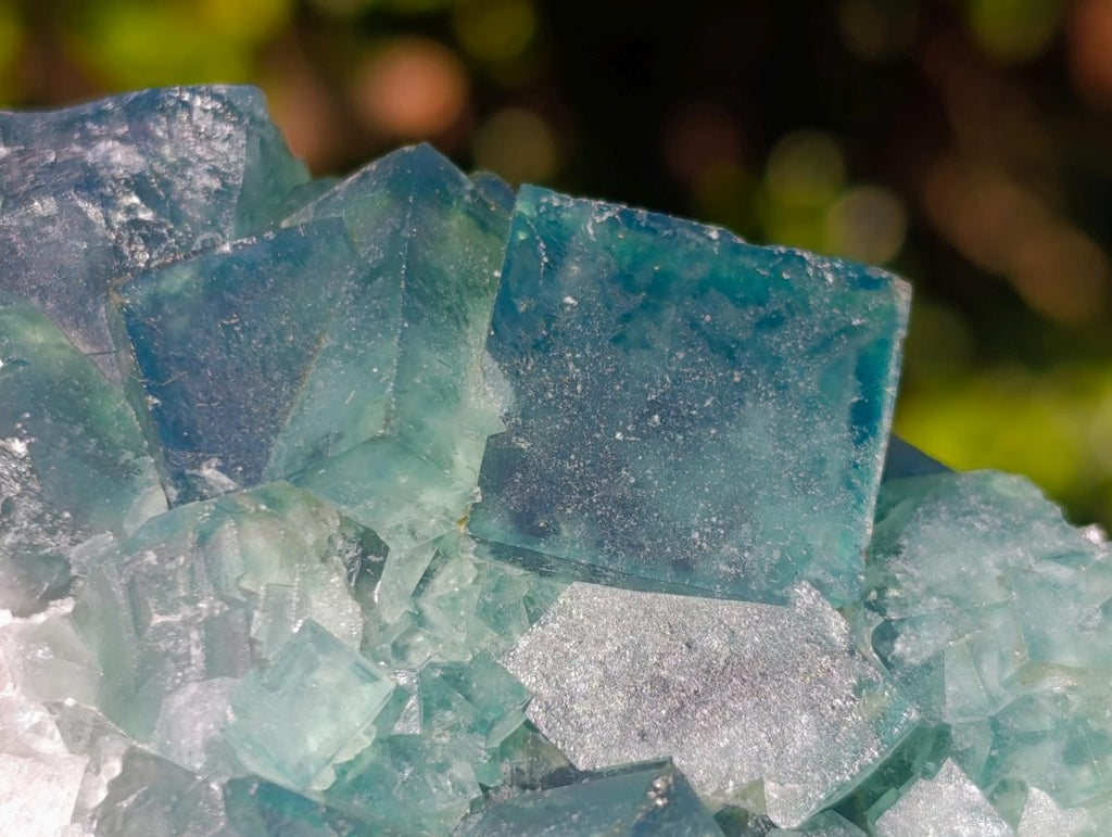 Natural Green Cubic Fluorite Specimens x 6 From Mandrosonoro, Madagascar - Toprock Gemstones and Minerals 