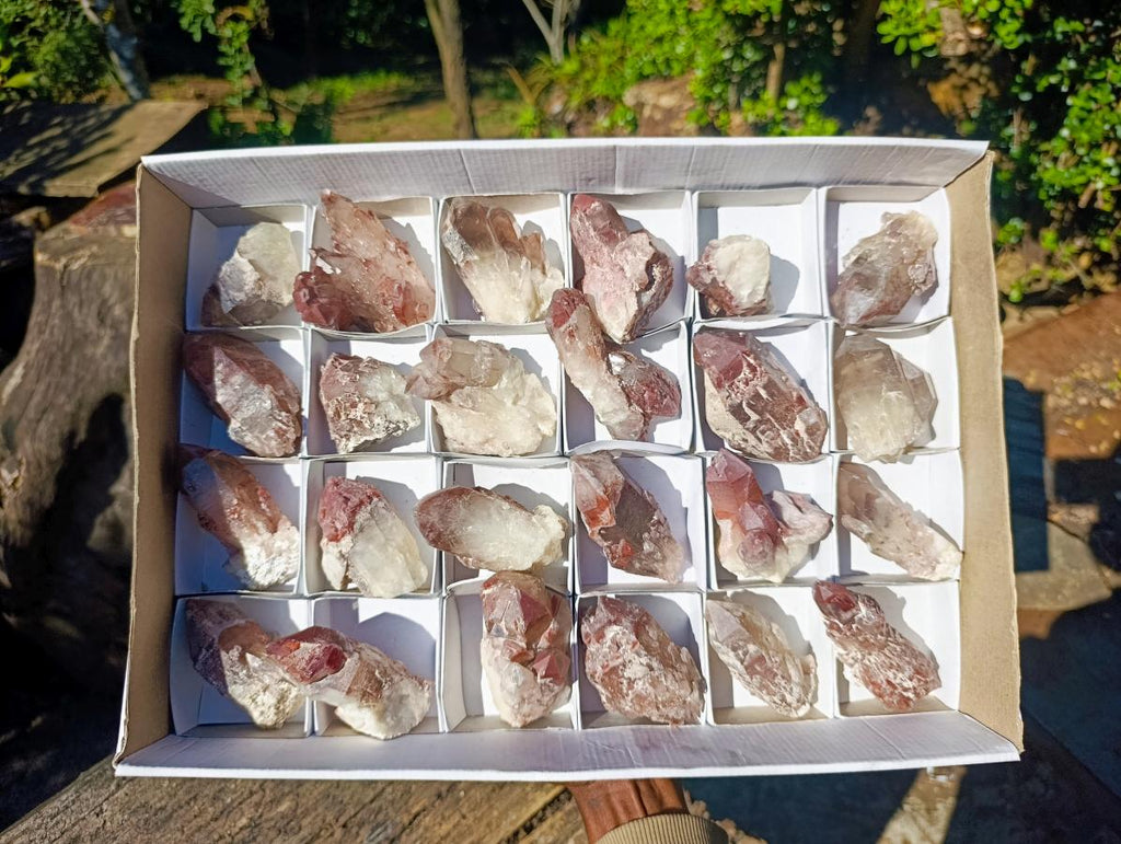 Natural Red Hematoid Quartz Crystals and Clusters x 24 From Karoi, Zimbabwe - Toprock Gemstones and Minerals 