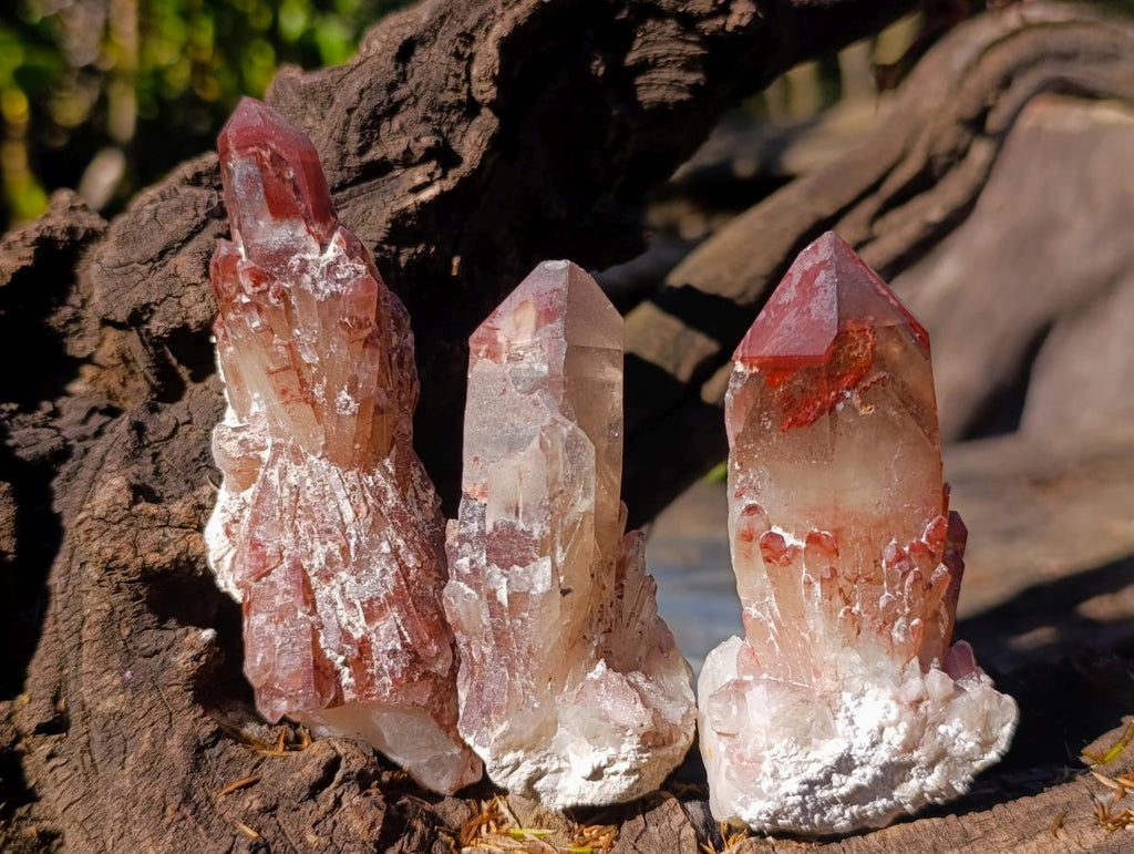 Natural Red Hematoid Quartz Crystals and Clusters x 24 From Karoi, Zimbabwe - Toprock Gemstones and Minerals 