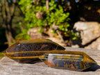 Polished Double Terminated Golden Tigers Eye Crystals x 6 From Prieska, South Africa - Toprock Gemstones and Minerals 