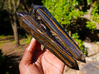 Polished Double Terminated Golden Tigers Eye Crystals x 6 From Prieska, South Africa - Toprock Gemstones and Minerals 