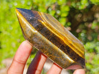 Polished Double Terminated Golden Tigers Eye Crystals x 6 From Prieska, South Africa - Toprock Gemstones and Minerals 