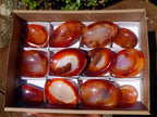 Polished Carnelian Agate Gemstone Bowls x 12 From Madagascar - Toprock Gemstones and Minerals 