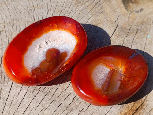 Polished Carnelian Agate Gemstone Bowls x 12 From Madagascar - Toprock Gemstones and Minerals 