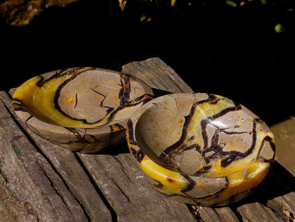 Polished Septerye Bowls x 2 From Mahajanga, Madagascar - Toprock Gemstones and Minerals 