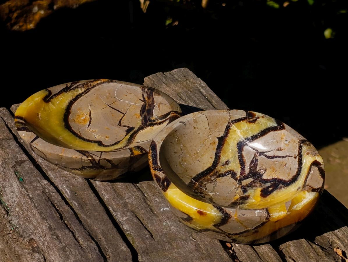 Polished Septerye Bowls x 2 From Mahajanga, Madagascar - Toprock Gemstones and Minerals 