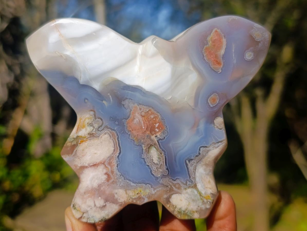 Polished Agate Butterfly Sculptures x 4 From Madagascar - Toprock Gemstones and Minerals 
