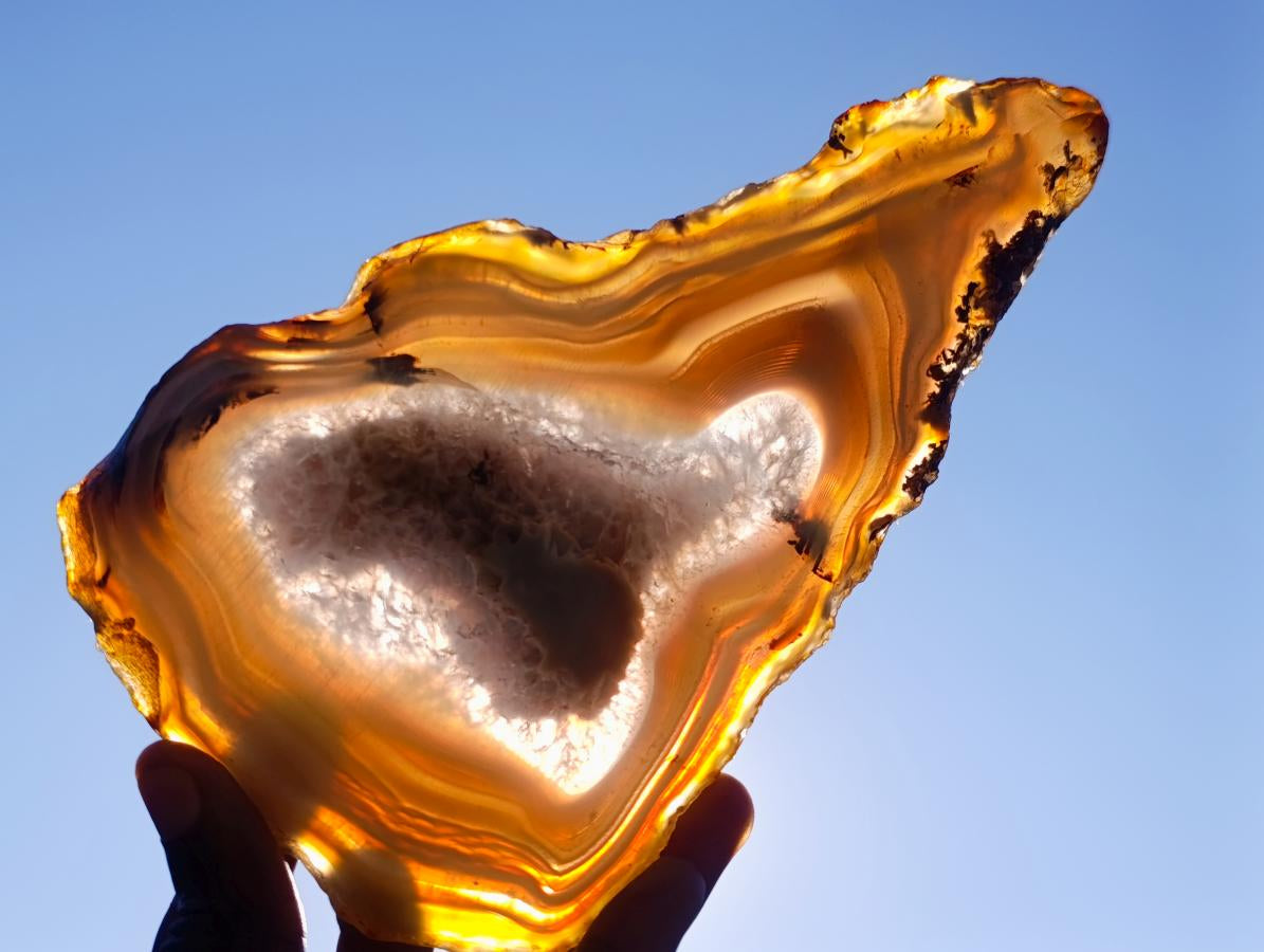 Polished Banded Agate Slices x 6 From Madagascar - Toprock Gemstones and Minerals 