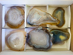 Polished Banded Agate Slices x 6 From Madagascar - Toprock Gemstones and Minerals 