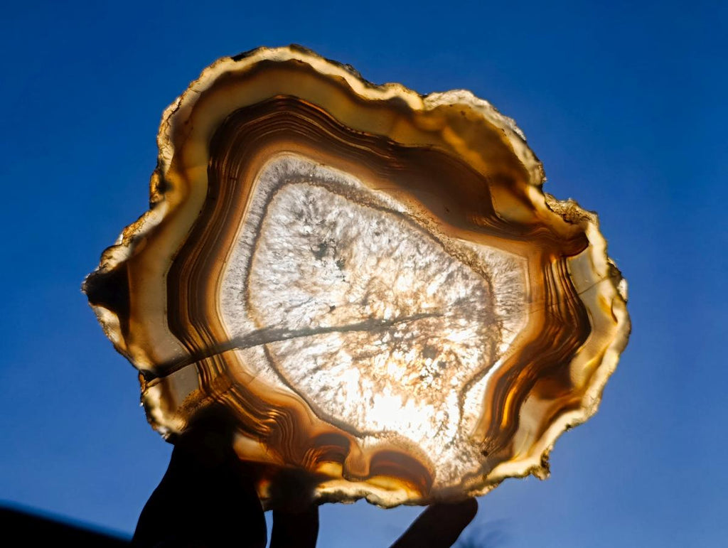 Polished Banded Agate Slices x 6 From Madagascar - Toprock Gemstones and Minerals 