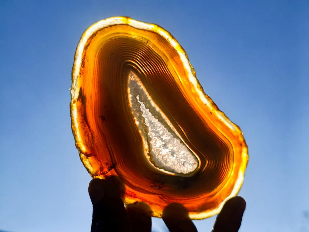 Polished Banded Agate Slices x 6 From Madagascar - Toprock Gemstones and Minerals 
