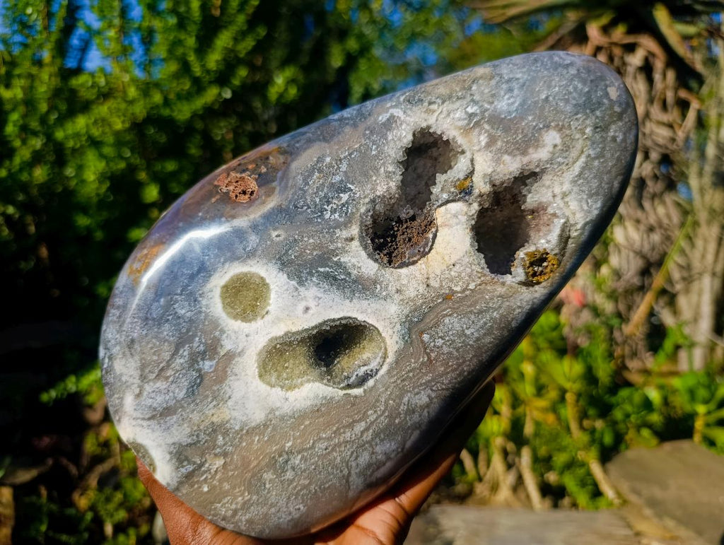Polished Large Ocean Jasper Standing Display Piece x 1 From Northwest Coast, Madagascar - Toprock Gemstones and Minerals 