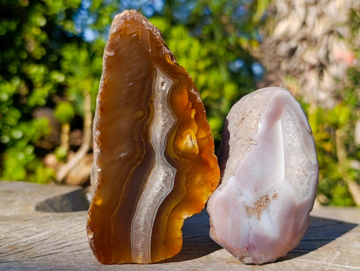 Polished One Side Red Shashe River Agate Nodules x 6 From Shashe River, Zimbabwe - Toprock Gemstones and Minerals 