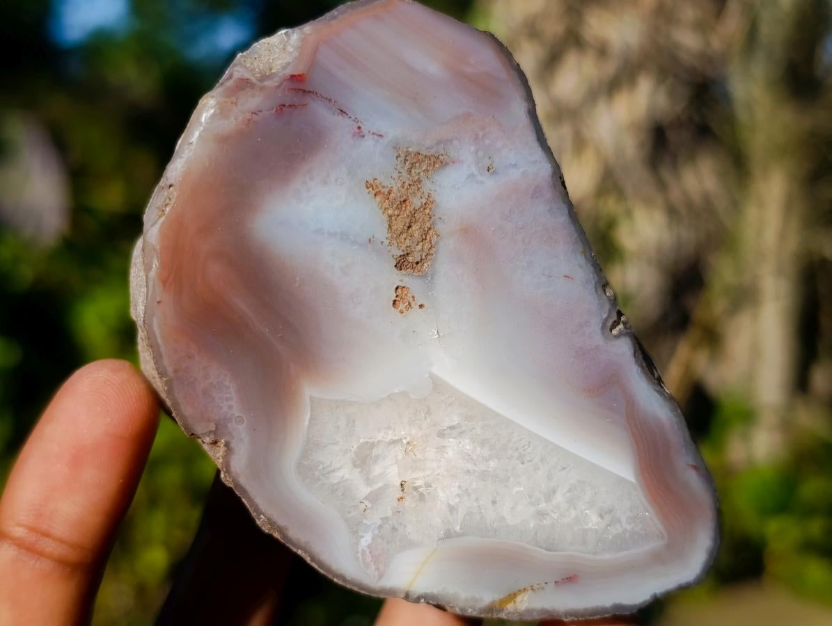 Polished One Side Red Shashe River Agate Nodules x 6 From Shashe River, Zimbabwe - Toprock Gemstones and Minerals 