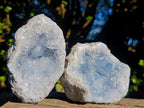 Natural Blue Celestite Geode Specimens x 3 From Sakoany, Madagascar - Toprock Gemstones and Minerals 