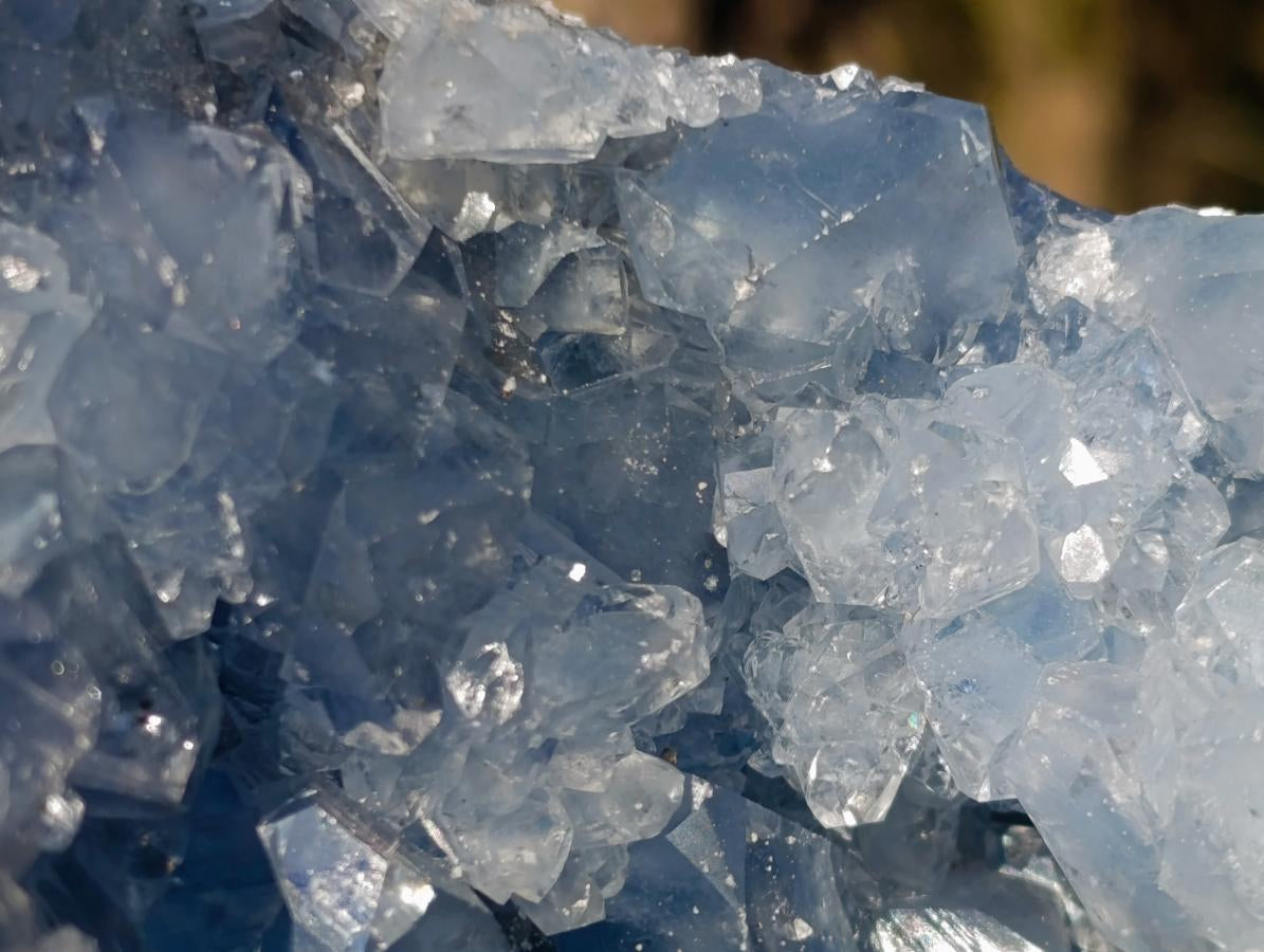Natural Blue Celestite Geode Specimens x 3 From Sakoany, Madagascar - Toprock Gemstones and Minerals 