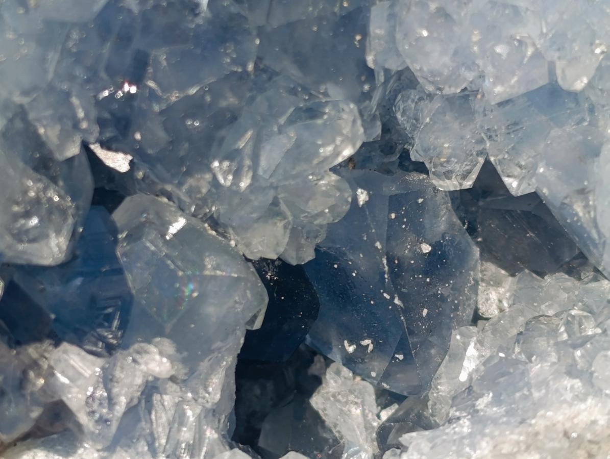 Natural Blue Celestite Geode Specimens x 3 From Sakoany, Madagascar - Toprock Gemstones and Minerals 