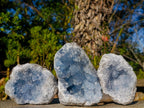 Natural Blue Celestite Geode Specimens x 3 From Sakoany, Madagascar - Toprock Gemstones and Minerals 