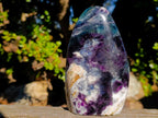 Polished Watermelon Fluorite Standing Display Pieces x 2 From Uis, Namibia - Toprock Gemstones and Minerals 