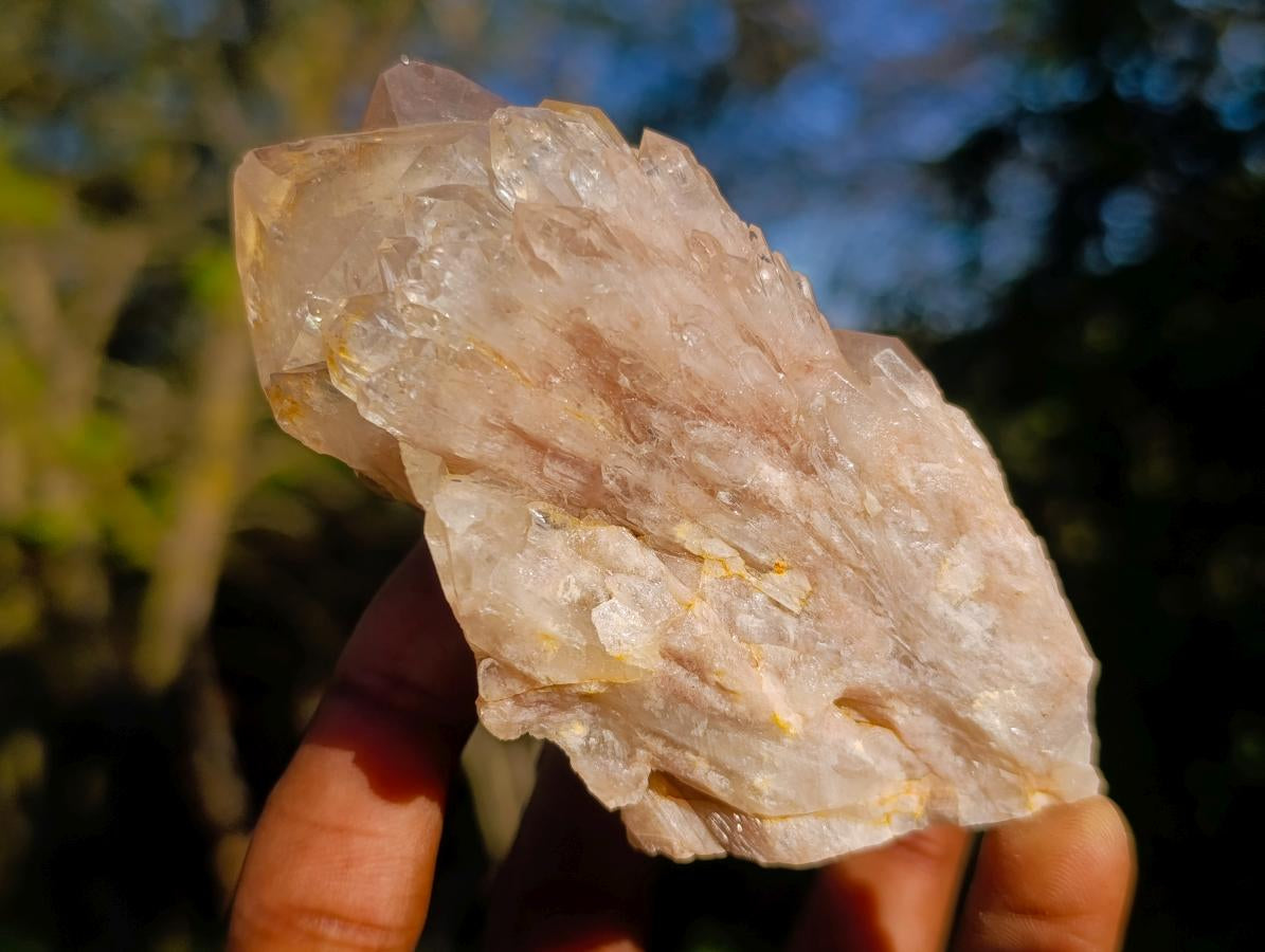 Natural Cascading White Phantom Smokey Luena Quartz Clusters x 6 From Luena, Congo - Toprock Gemstones and Minerals 