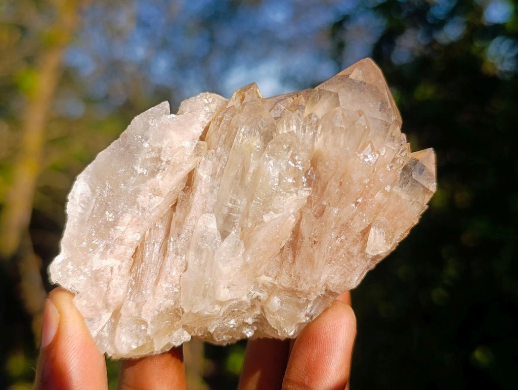 Natural Cascading White Phantom Smokey Luena Quartz Clusters x 6 From Luena, Congo - Toprock Gemstones and Minerals 