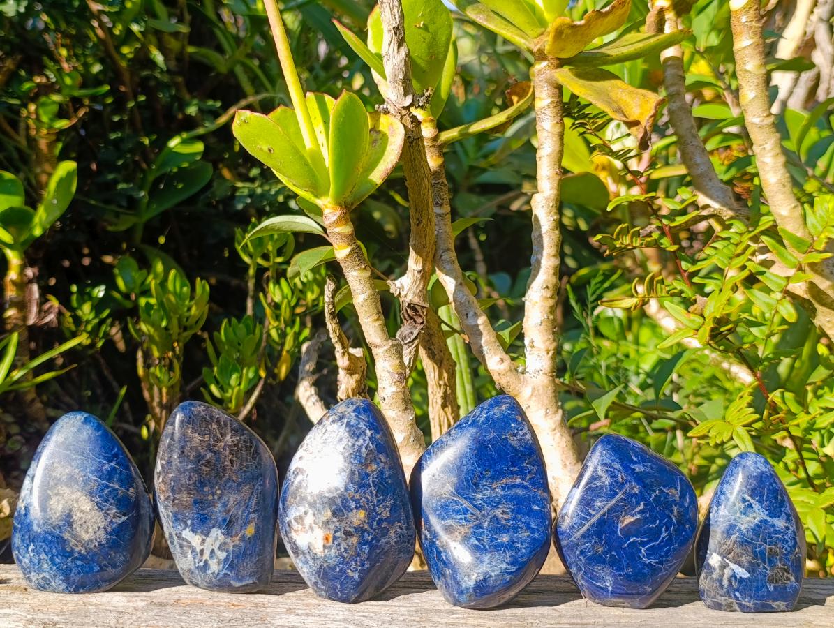 Polished Dumortierite Standing Display Pieces x 6 From Madagascar - Toprock Gemstones and Minerals 