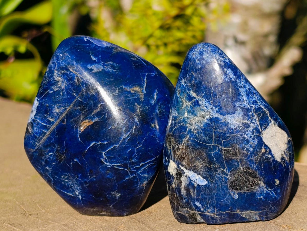 Polished Dumortierite Standing Display Pieces x 6 From Madagascar - Toprock Gemstones and Minerals 