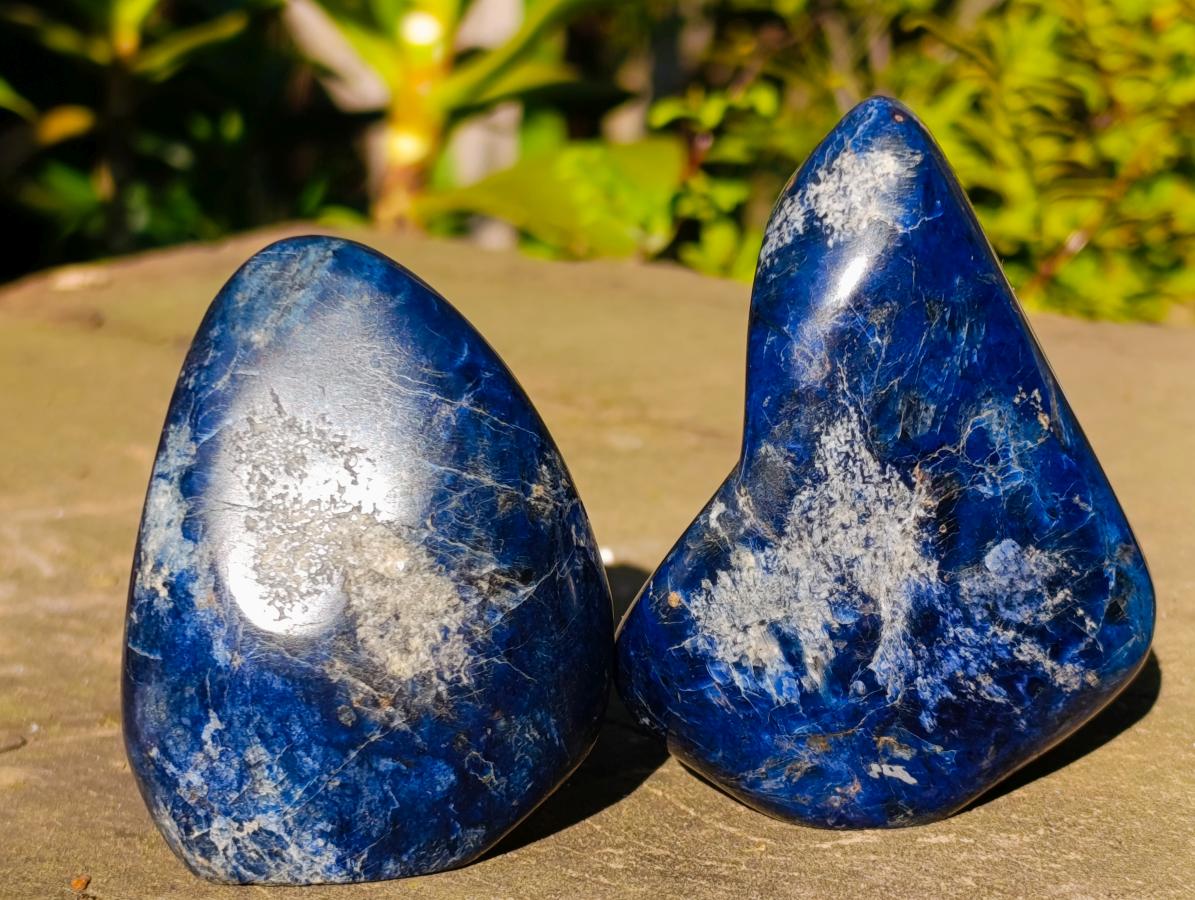 Polished Dumortierite Standing Display Pieces x 6 From Madagascar - Toprock Gemstones and Minerals 