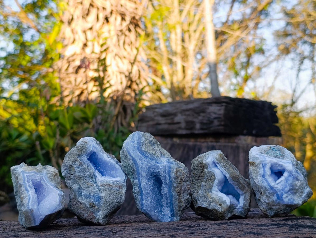 Natural Blue Lace Agate Geodes x 12 From Nsanje, Malawi - Toprock Gemstones and Minerals 