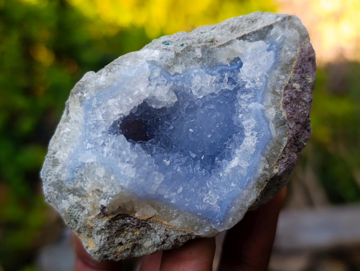 Natural Blue Lace Agate Geodes x 12 From Nsanje, Malawi - Toprock Gemstones and Minerals 