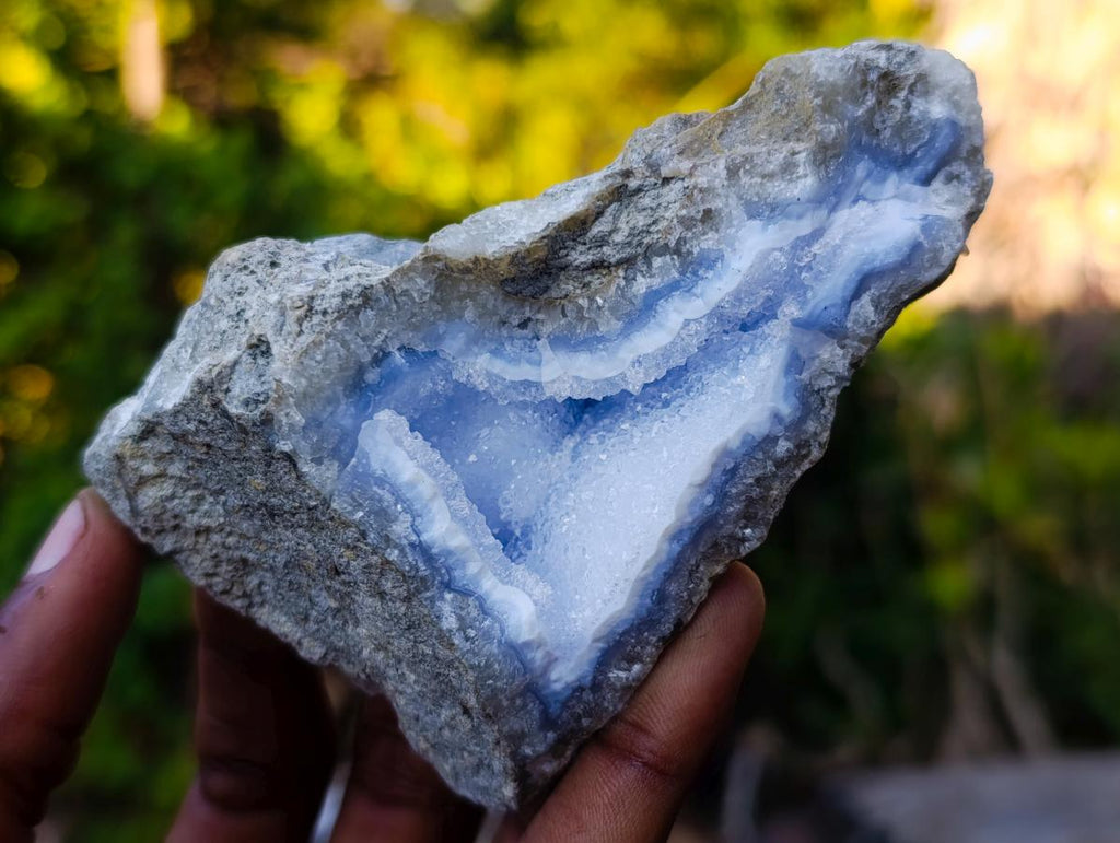 Natural Blue Lace Agate Geodes x 12 From Nsanje, Malawi - Toprock Gemstones and Minerals 