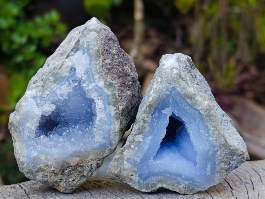 Natural Blue Lace Agate Geodes x 12 From Nsanje, Malawi - Toprock Gemstones and Minerals 