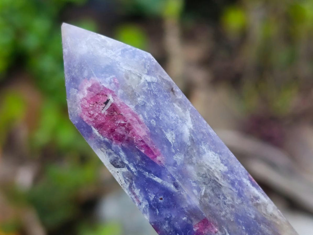 Polished Lepidolite with Pink Rubellite Tourmaline Display Crystals x 6 From Ambatondrazaka, Madagascar - Toprock Gemstones and Minerals 
