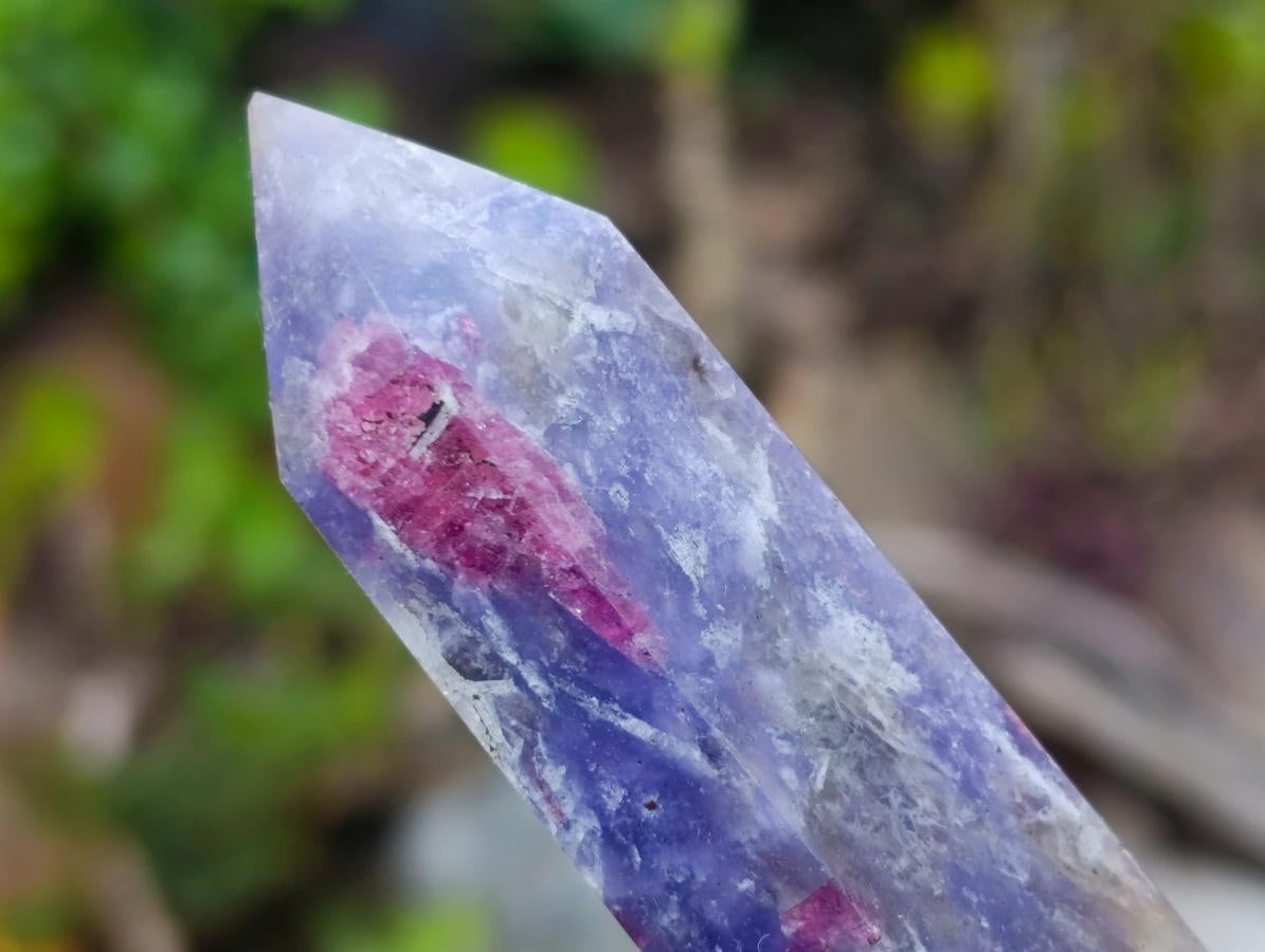 Polished Lepidolite with Pink Rubellite Tourmaline Display Crystals x 6 From Ambatondrazaka, Madagascar - Toprock Gemstones and Minerals 