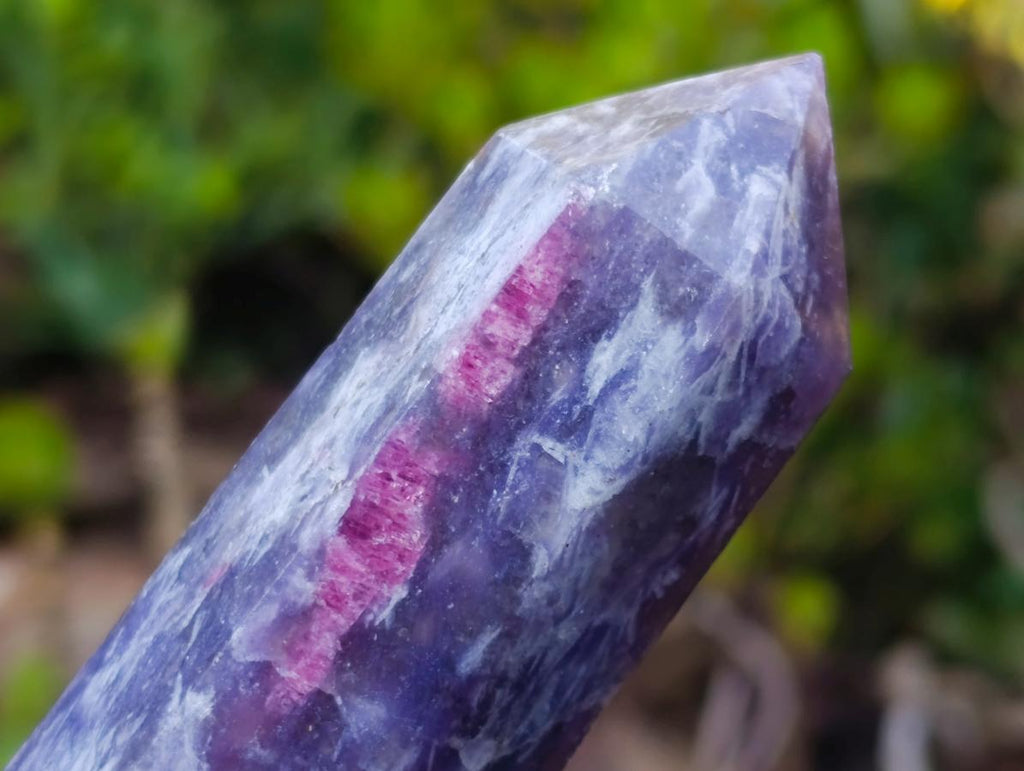 Polished Lepidolite with Pink Rubellite Tourmaline Display Crystals x 6 From Ambatondrazaka, Madagascar - Toprock Gemstones and Minerals 