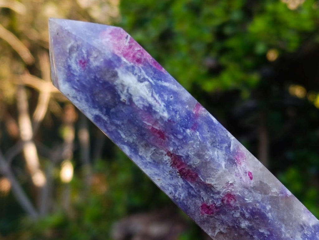 Polished Lepidolite with Pink Rubellite Tourmaline Display Crystals x 6 From Ambatondrazaka, Madagascar - Toprock Gemstones and Minerals 